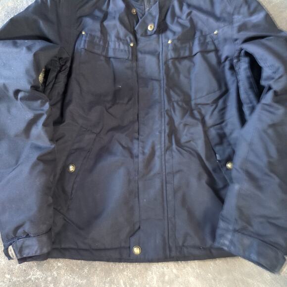 Vintage Pulse Windbreaker Jacket Womens L Black Hooded Full Zip Insulated Winter - Picture 3 of 8